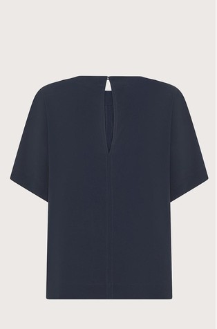 SEVENTY Relaxed fit bluza iz mešanice s svilo Modra - Blue 2