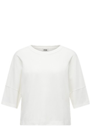 Cropped T-shirt in stretch cotton
