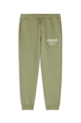 Cotton-terry tracksuit bottoms with logo print
