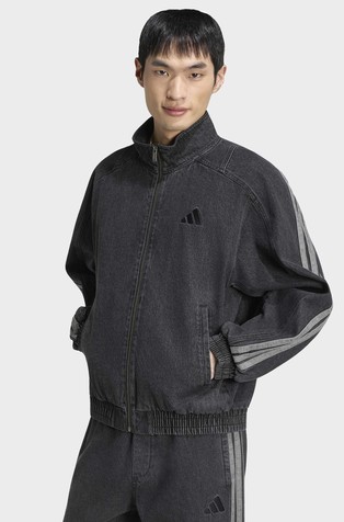 Stadium Washed Denim Loose Fit Track Top