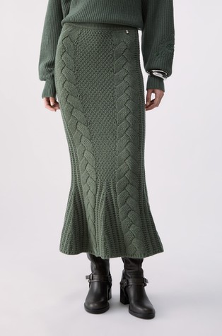 Knit midi skirt