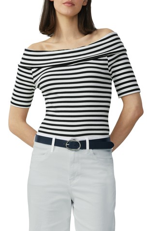 Top with an off-the-shoulder neckline