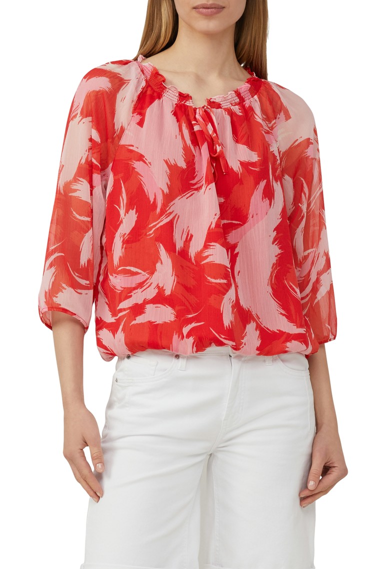S.OLIVER Blouse with gathered details in a relaxed fit Red 
