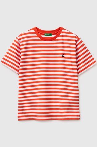 Črtasta majica s kratkimi rokavi