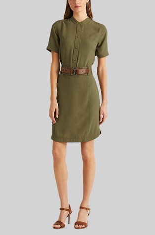 Belted Georgette Shirtdress