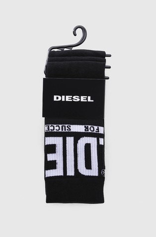 DIESEL Paket 3 parov nogavic z logotipom Črna - Black 2