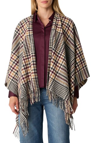 Karirast pončo z resami