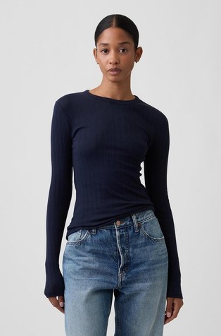 Essential Ribbed Pointelle T-Shirt