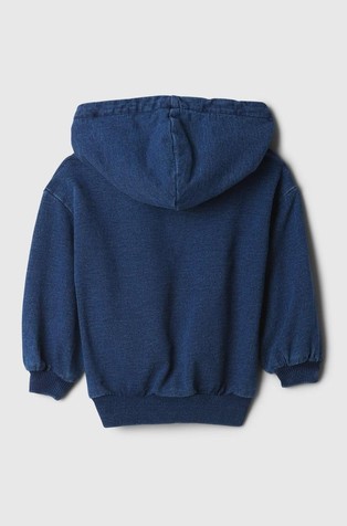 GAP Gap logo pulover s kapuco za malčice Modra - Deep Blue Wash 2