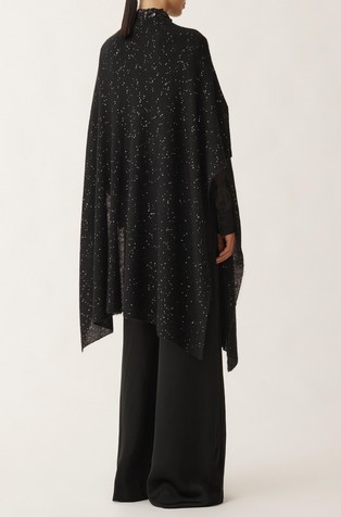 FABIANA FILIPPI Long cape-style knitted cardigan Black 3