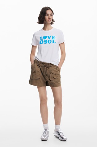 DESIGUAL Shorts with cargo pockets Green 3