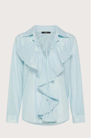 Shiny blouse with ruffle