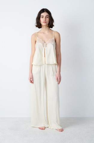 ETAM Eventail Lace Detail Camisole Pale Yellow 3