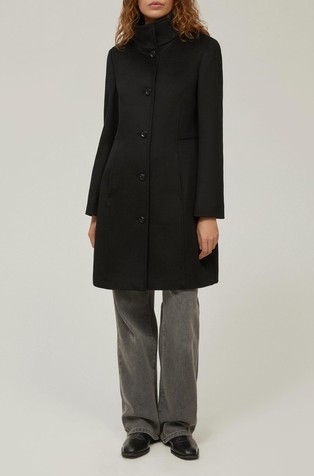 Slim-fit wool broadcloth coat