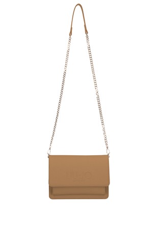 Faux leather logo crossbody