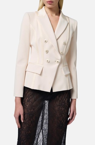 Crêpe jacket with satin details