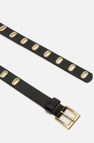 PENNYBLACK Eyelet-embellished leather belt Black 3