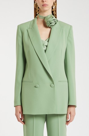 Double-breasted blazer with flower detail