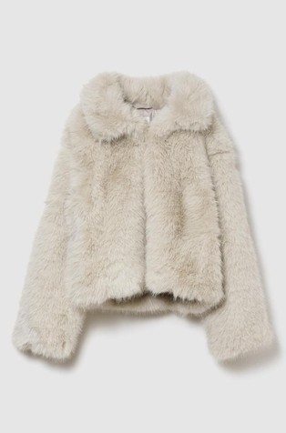 Kids Recycled Faux Fur Crop Coat
