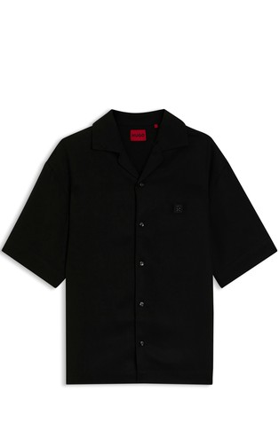 Oversized-fit shirt with logo patch
