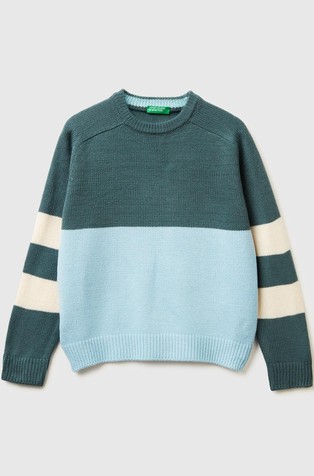 Pleten pulover z barvnimi bloki