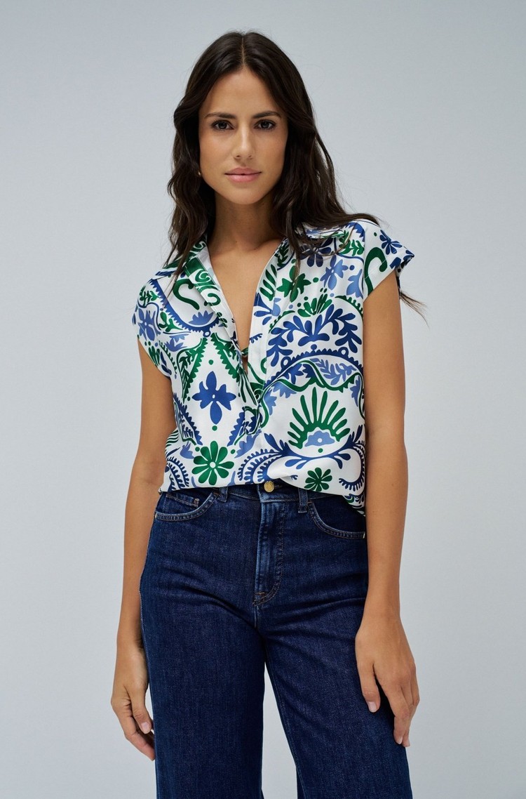 SALSA JEANS Viskozna bluza s cvetličnim vzorcem Večbarvna - Pearl / Multi 