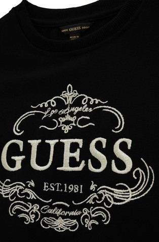 GUESS Obleka iz kombinacije tkanin s plisiranim krilom Črna - Black 3