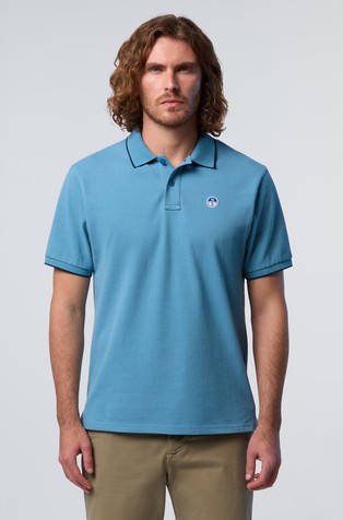 Polo shirt with logo undercollar