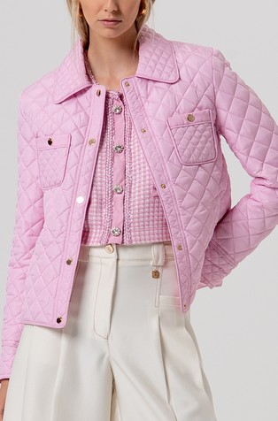 Prešita prehodna bunda z našitima žepoma