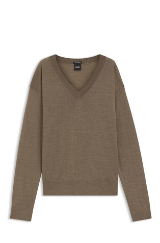V-neck sweater in merino wool