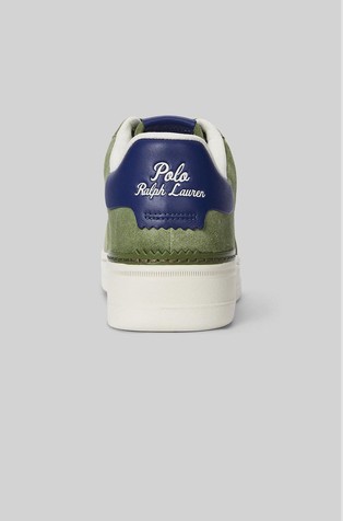 RALPH LAUREN Masters Court Suede Sneaker Tree Green / Light Navy 3