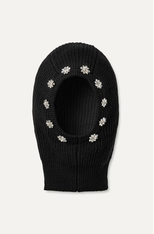 Embellished Knit Balaclava