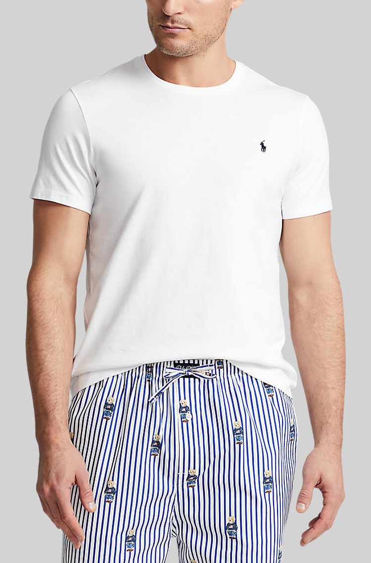 RALPH LAUREN Zgornji del pižame iz bombažnega jerseya Bela - White 