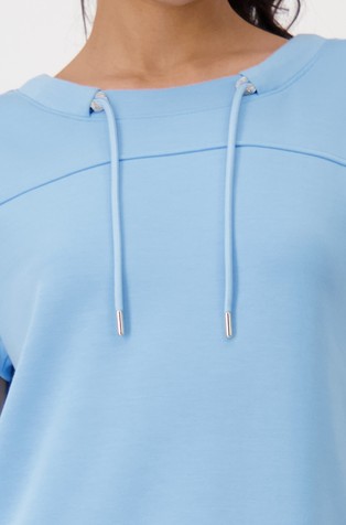 MONARI Short sleeved sweatshirt with drawstring Spring Water 5