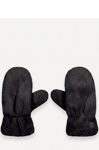 Faux fur mittens