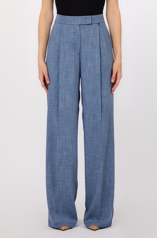 Viscose blend trousers with pleats