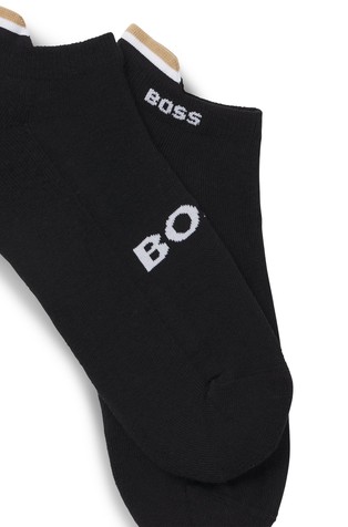 HUGO BOSS Paket 2 parov logo nizkih nogavic iz bombažne mešanice Črna - Black 2