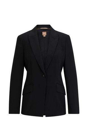 Regular fit single-breasted jacket in virgin-wool