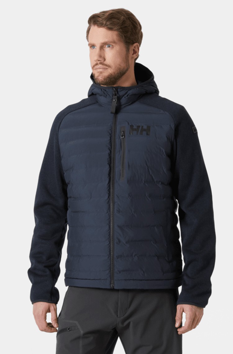HELLY HANSEN Arctic Ocean prešita bunda s kapuco iz kombinacije tkanin Modra - Dark Blue 