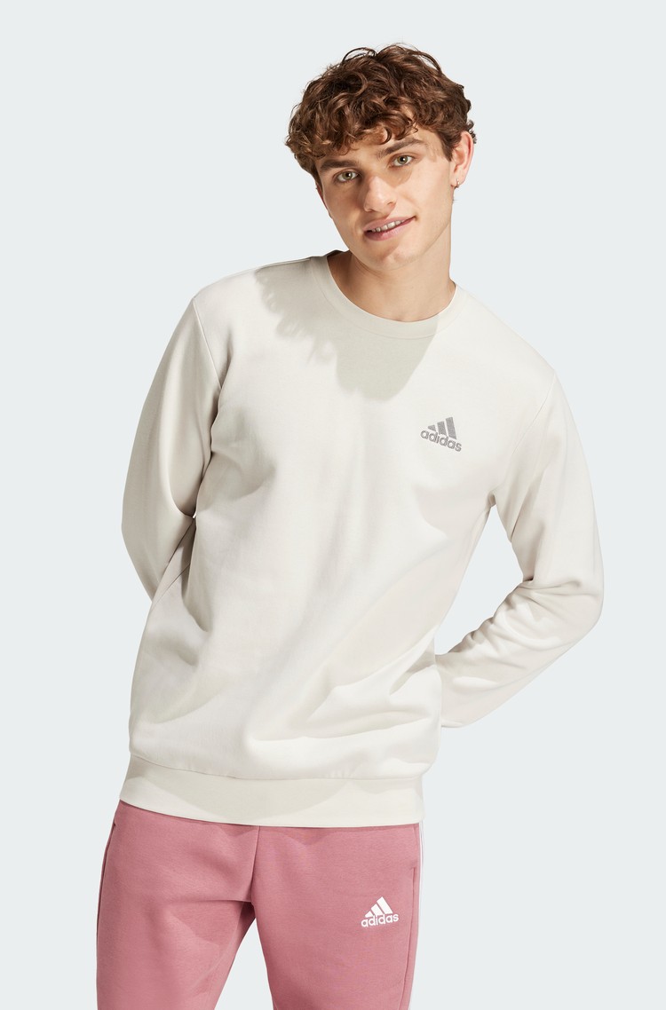 ADIDAS Feelcosy Essentials pulover s flisirano notranjostjo Bež - Aluminium 