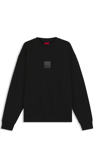 Relaxed fit bombažen pulover z logo potiskom