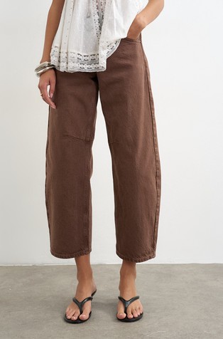 TSBARREL high rise cropped jeans