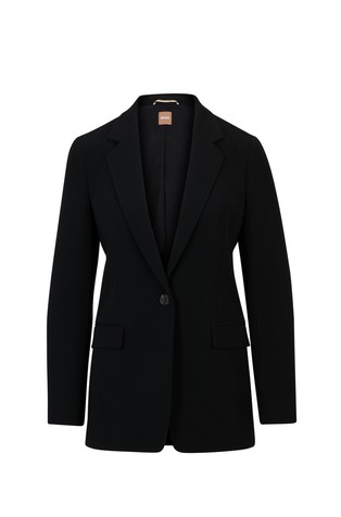 HUGO BOSS Regular-fit jacket in crepe Black 5