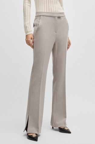 High-waisted trousers with flared leg