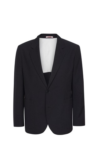 Slim fit suknjič iz tkanine z zmečkanim videzom