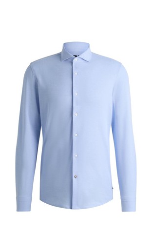 Slim-fit shirt in cotton-piqué