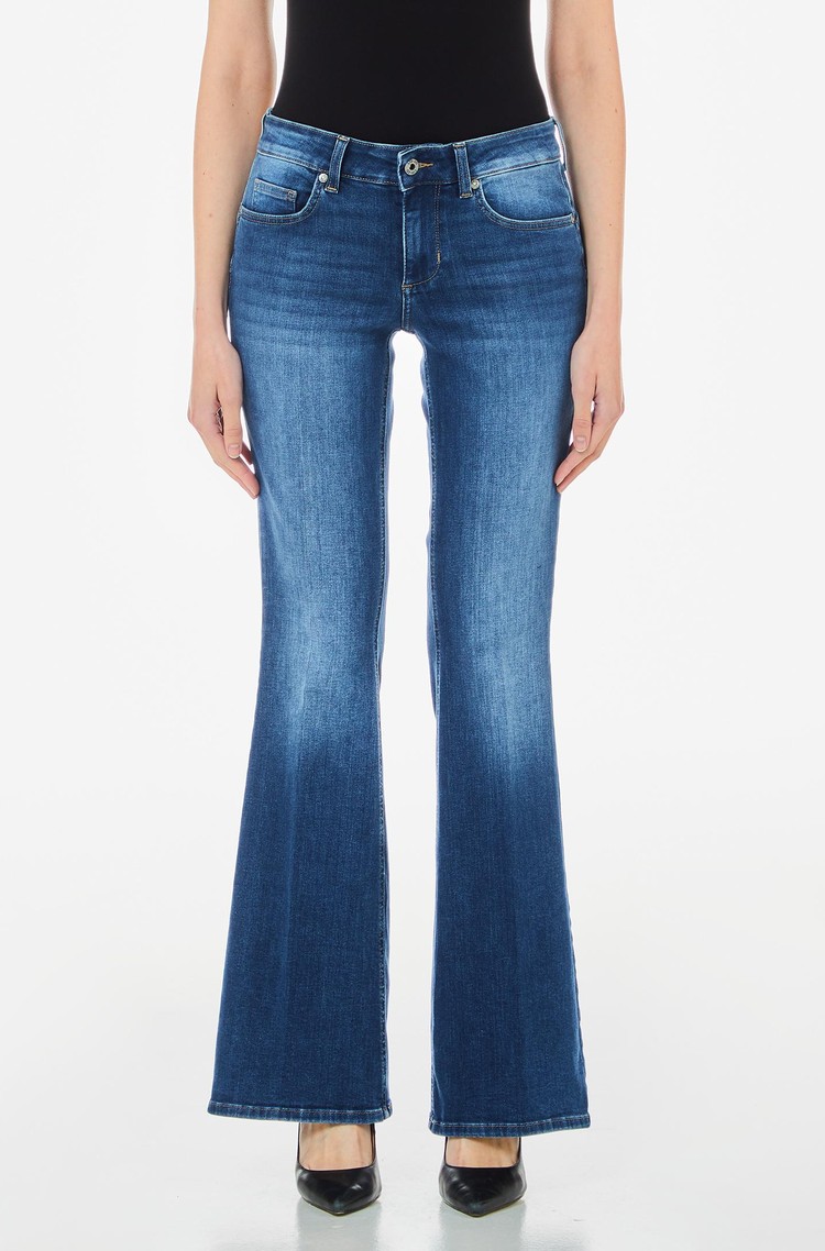LIU JO Flared stretch cotton jeans Blue 