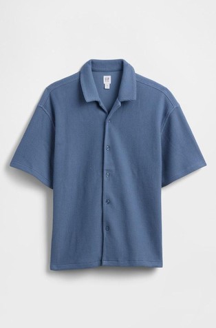 Relaxed fit rebrasta srajca s kratkimi rokavi za dečke
