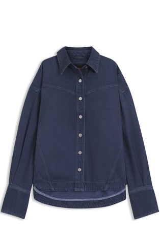 Oversized fit denim srajčna jakna