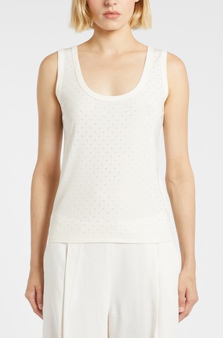 Jersey majica brez rokavov z okrasnimi kamenčki